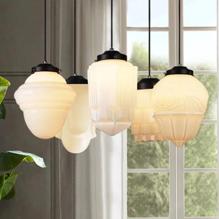 Vintage Milk Glass Pendant Light – Timeless Elegance