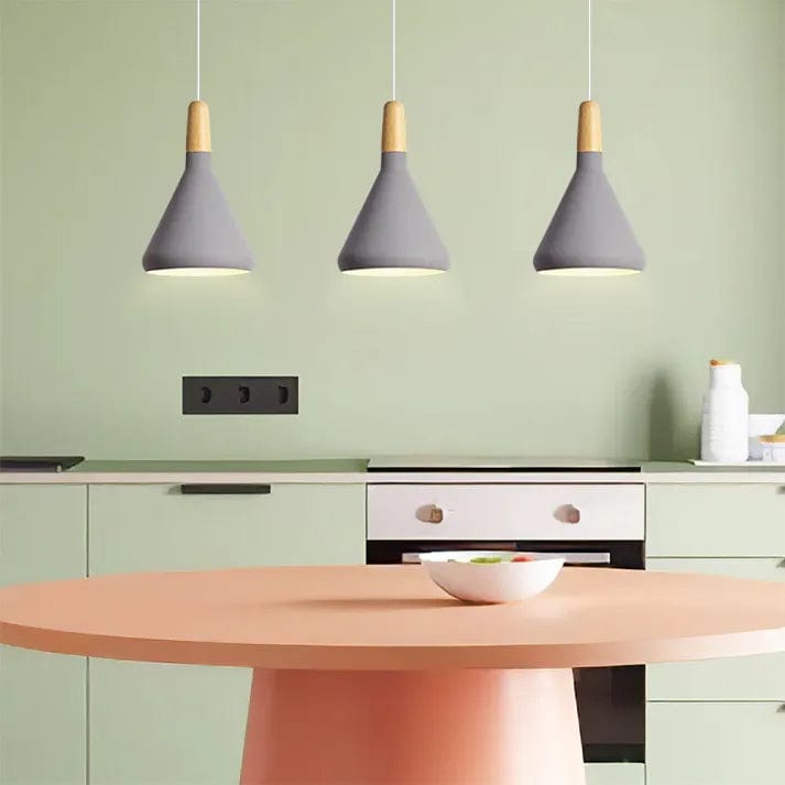 French Macaron Conical Metal Pendant Lamp - Playful & Elegant Lighting for Modern Spaces