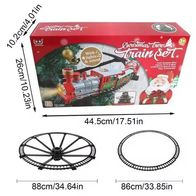 Christmas Train Set for Tree Decoration | Electric Toy Train with Lights & Music