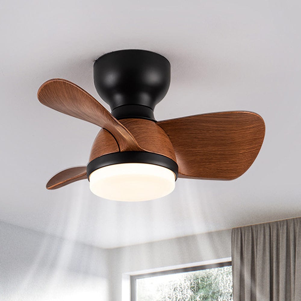 Wood Simple Stylish Ceiling Fan with LED Light and Remote Control