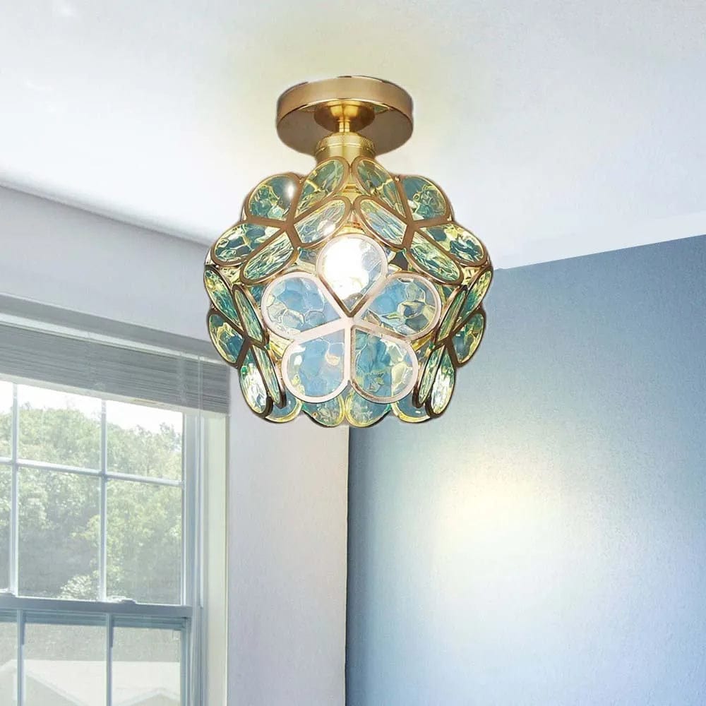 Flowers Style Glass Ceiling Light – Whimsical Elegance for Your Hallway