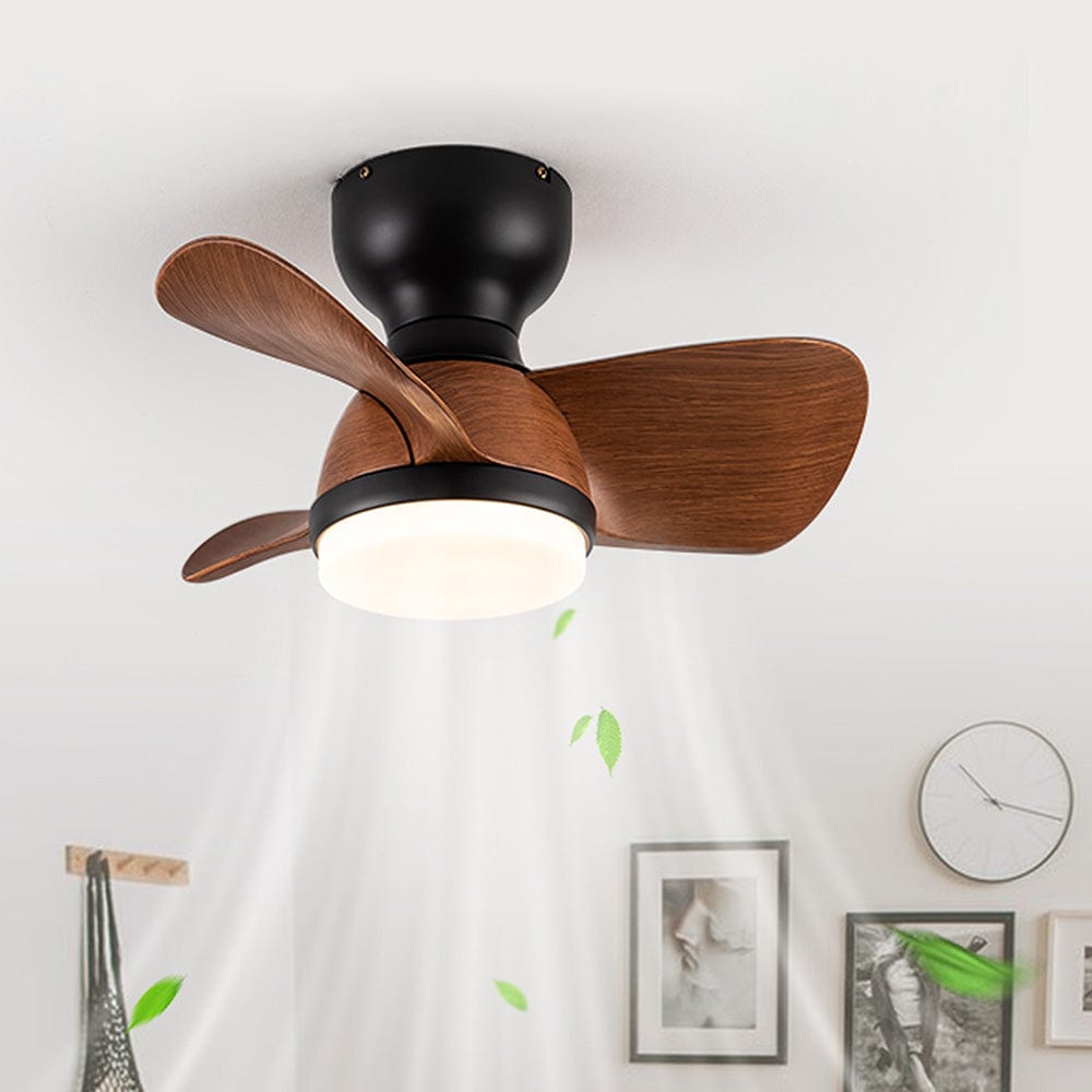 Wood Simple Stylish Ceiling Fan with LED Light and Remote Control