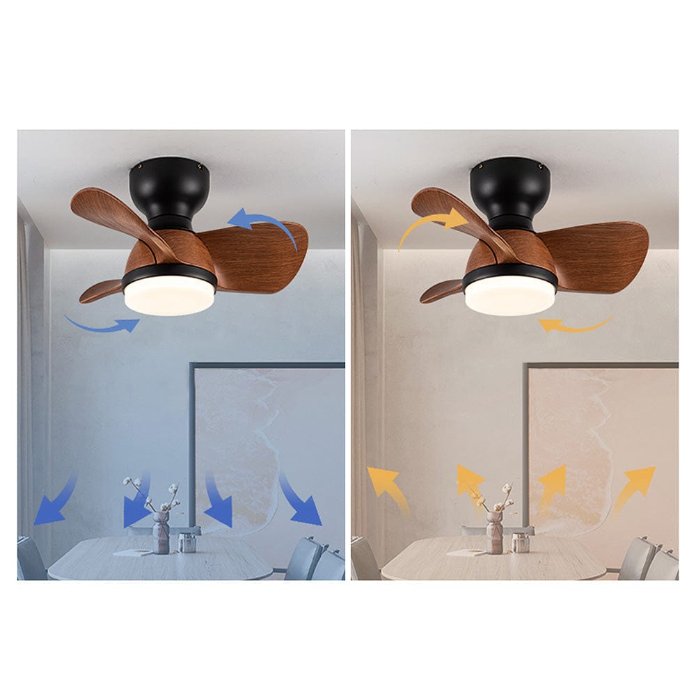 Wood Simple Stylish Ceiling Fan with LED Light and Remote Control