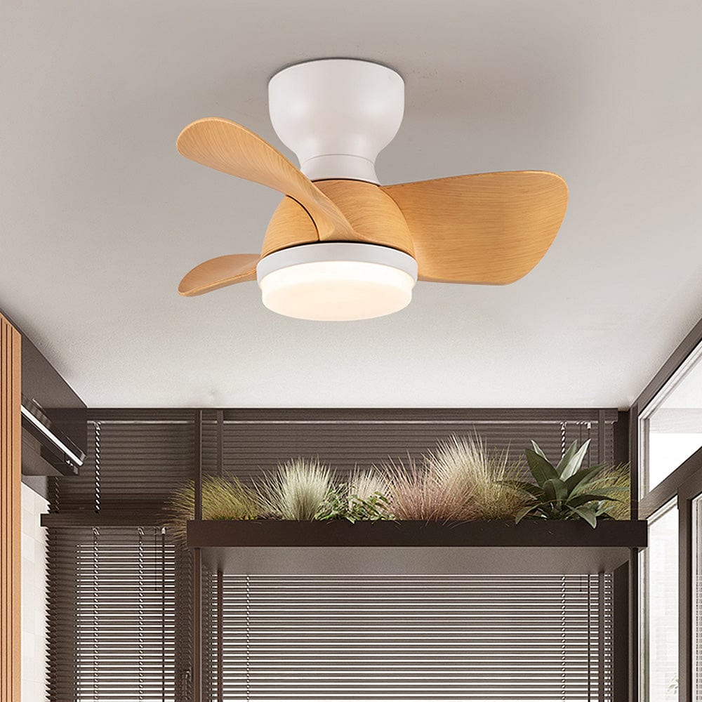 Wood Simple Stylish Ceiling Fan with LED Light and Remote Control