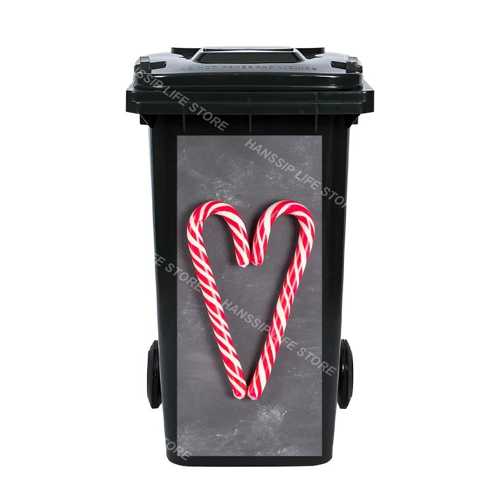 Christmas Waterproof Trash Bin Decals