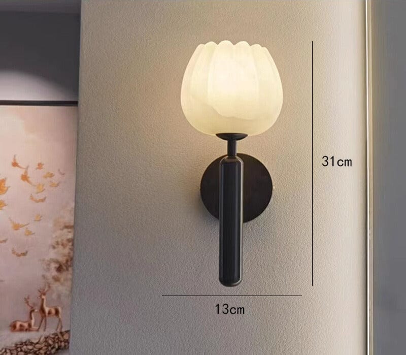 Marble Rose Wall Light – Elegant Floral LED Lamp