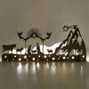 Nativity Scene Tealight Holder | Metal Silhouette & Wooden Base | Christmas Ornament