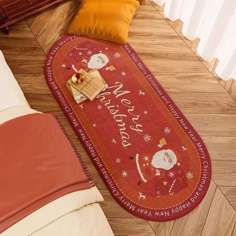 Vikama Crystal Velvet Christmas Rug – Non-Slip Holiday Floor Mat