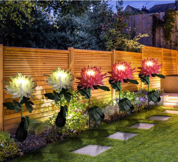 Everlasting Solar Chrysanthemum Lights for Your Garden