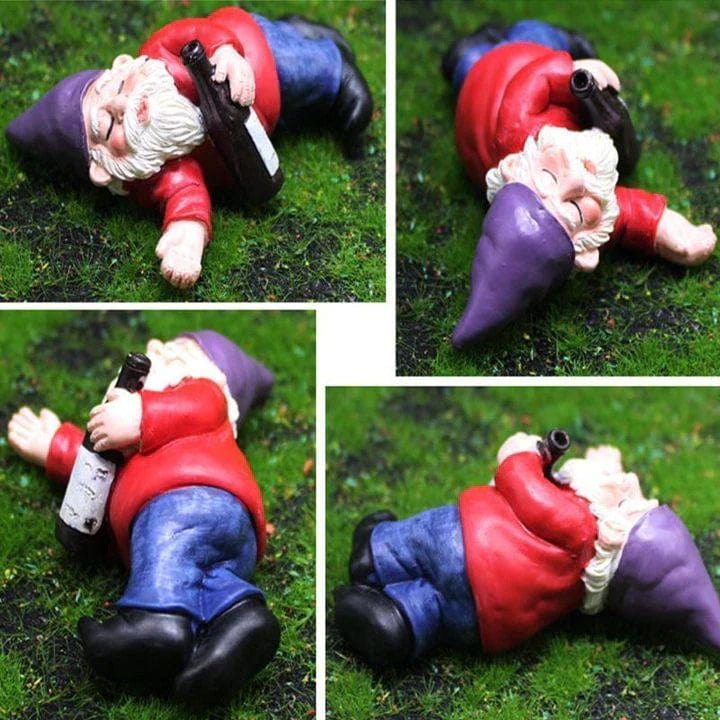 Handcrafted Drunken Garden Gnomes – 7 cm Unique Decor