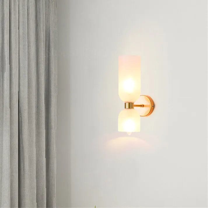 Double Head Glass Wall Lamp – Contemporary LED Sconce for Modern Spaces