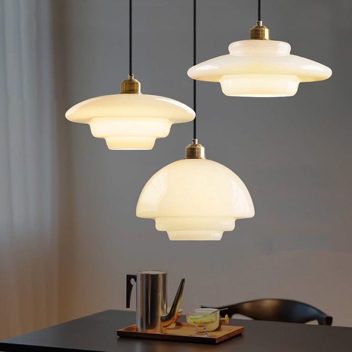 Milk White Glass Pendant Light – Mid-Century Elegance