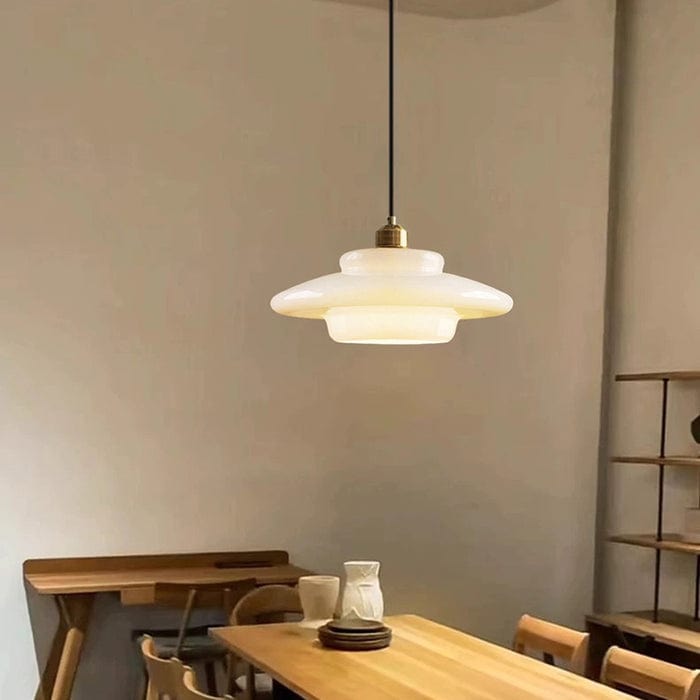 Milk White Glass Pendant Light – Mid-Century Elegance