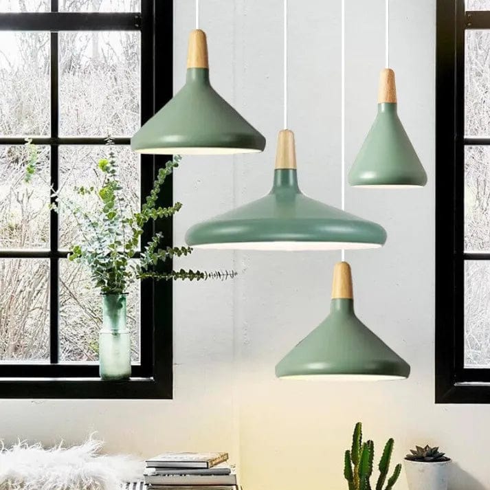 French Macaron Conical Metal Pendant Lamp - Playful & Elegant Lighting for Modern Spaces