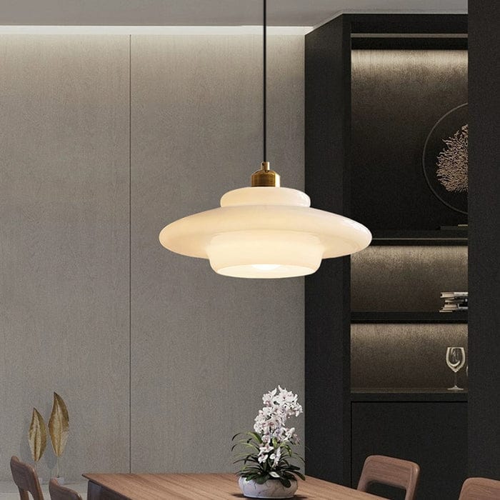 Milk White Glass Pendant Light – Mid-Century Elegance