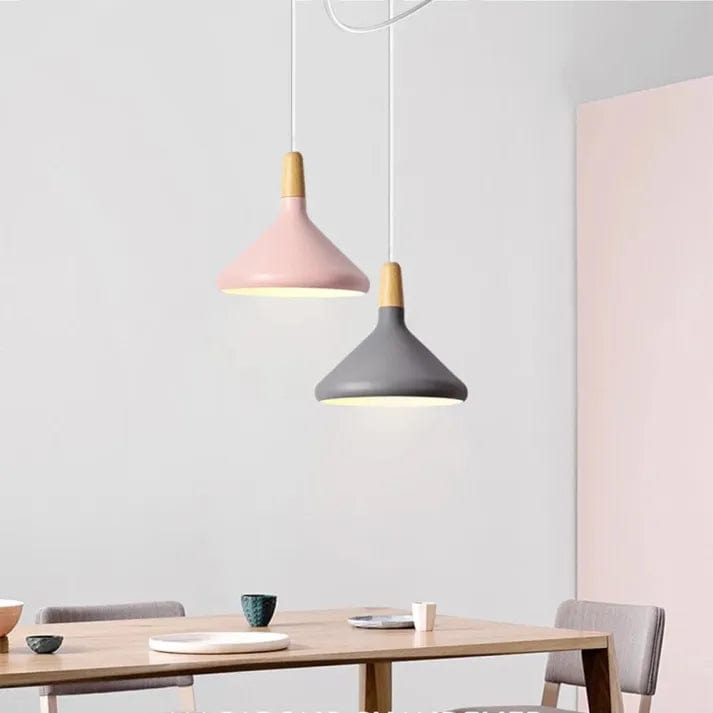 French Macaron Conical Metal Pendant Lamp - Playful & Elegant Lighting for Modern Spaces