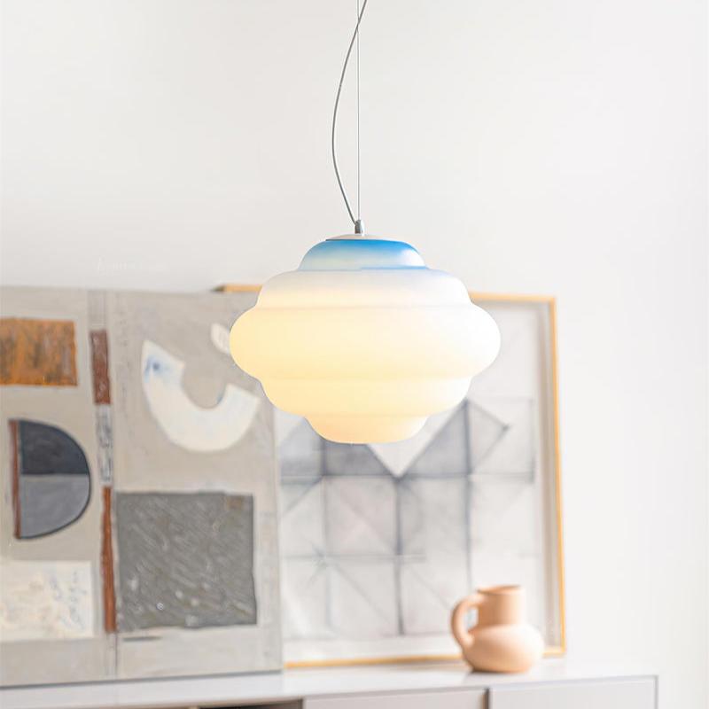 Gradient Cloudy Pendant Lamp - Whimsical Frosted Glass Design