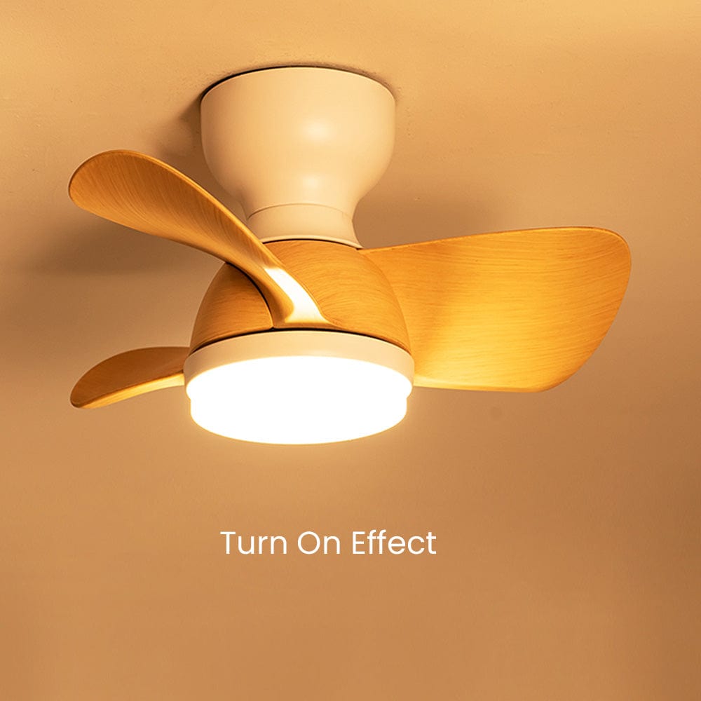 Wood Simple Stylish Ceiling Fan with LED Light and Remote Control