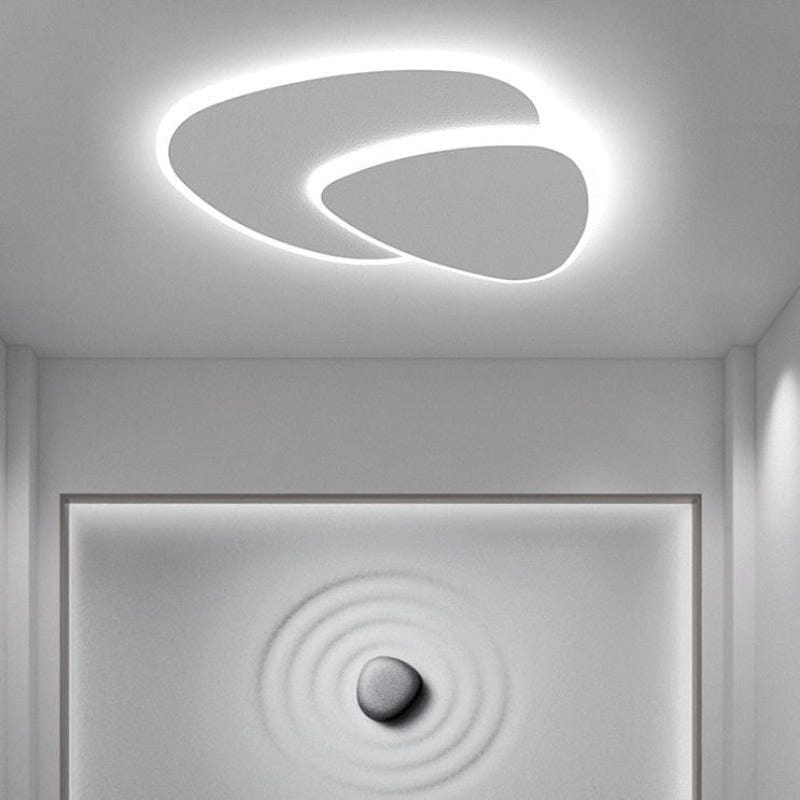 Quinn Modern LED Ceiling Light with Elliptical White Leaf Design