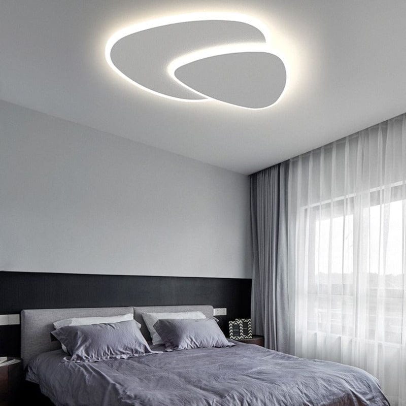 Quinn Modern LED Ceiling Light with Elliptical White Leaf Design