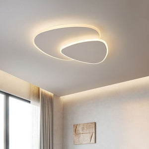 Quinn Modern LED Ceiling Light with Elliptical White Leaf Design