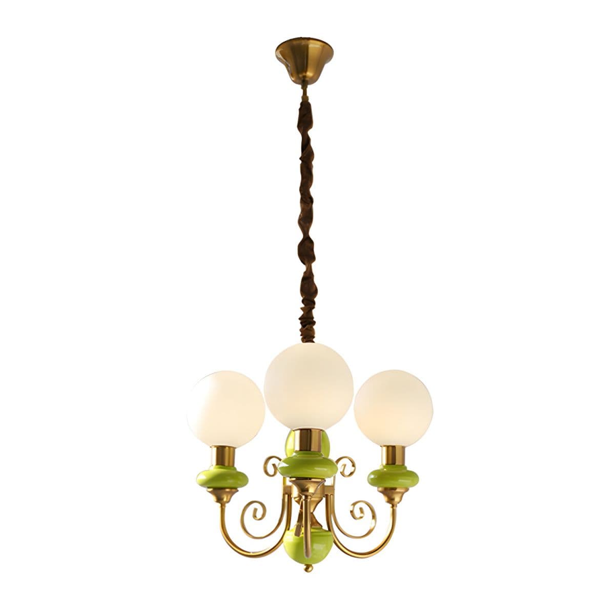 Onyx Chandelier - Modern Green Glass Statement Piece