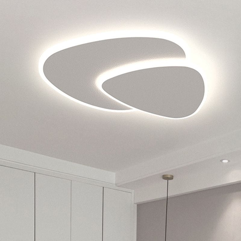 Quinn Modern LED Ceiling Light with Elliptical White Leaf Design