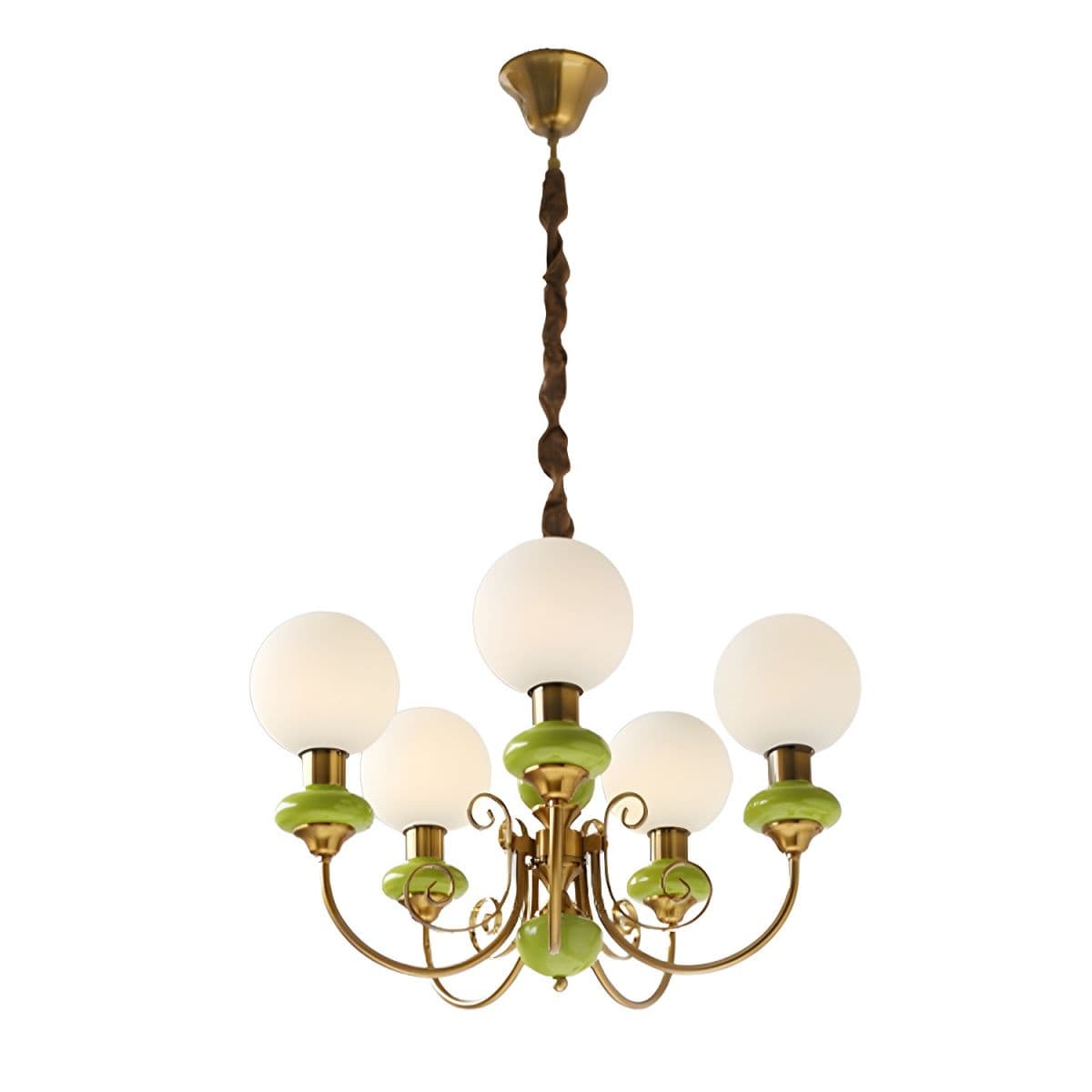 Onyx Chandelier - Modern Green Glass Statement Piece