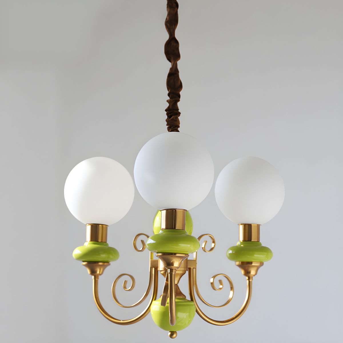 Onyx Chandelier - Modern Green Glass Statement Piece