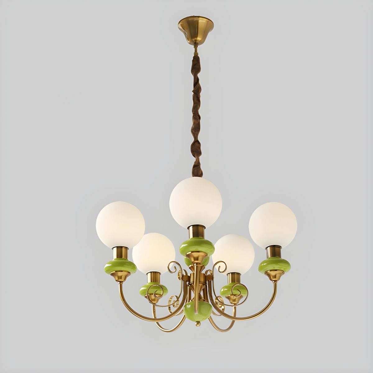 Onyx Chandelier - Modern Green Glass Statement Piece