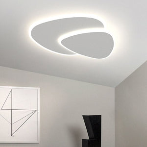 Quinn Modern LED Ceiling Light with Elliptical White Leaf Design