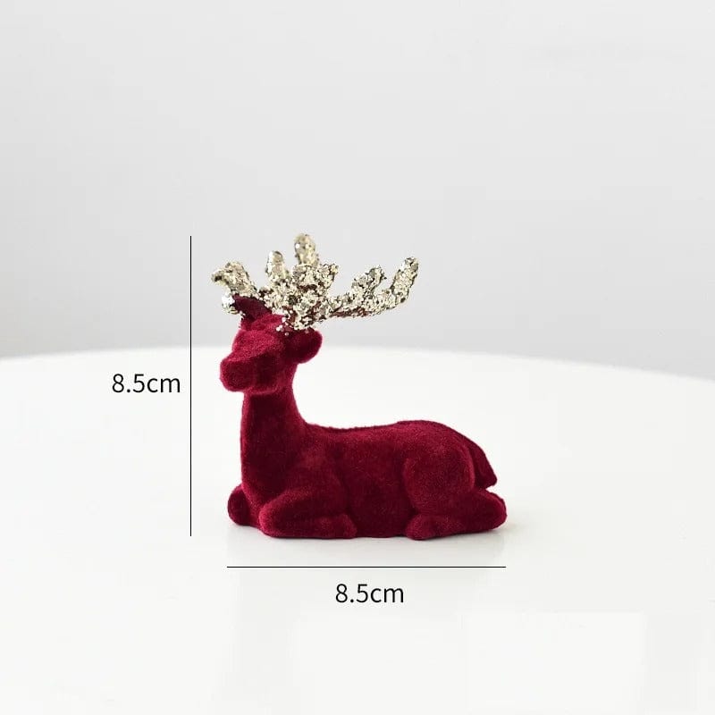 Set of 4 Christmas Reindeer Figurines | Table & Tree Hanging Elk Ornaments