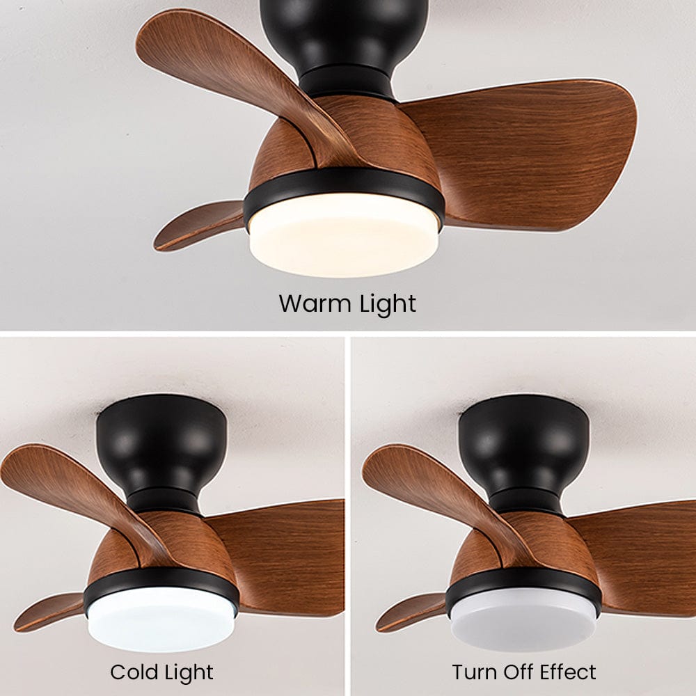 Wood Simple Stylish Ceiling Fan with LED Light and Remote Control