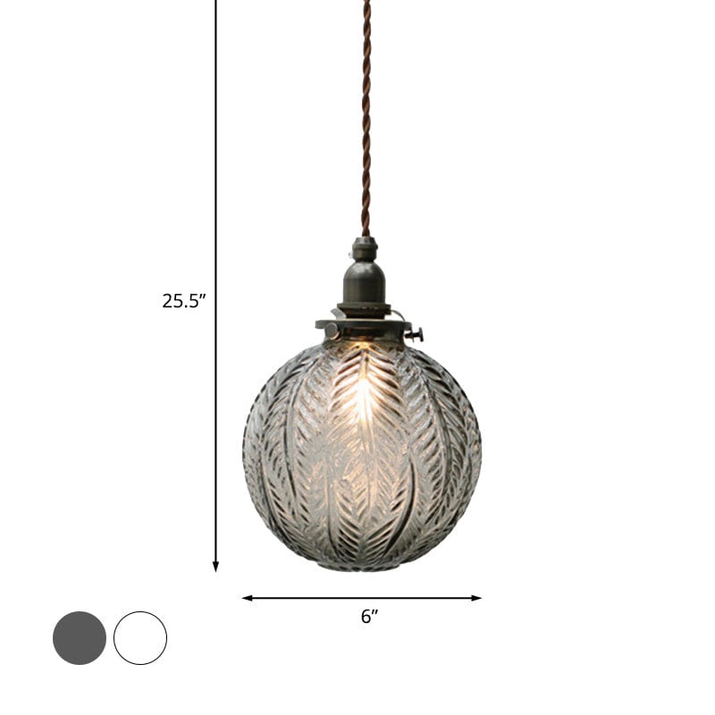 Colonial Global Pendant Light - Vintage Spherical Glass Design