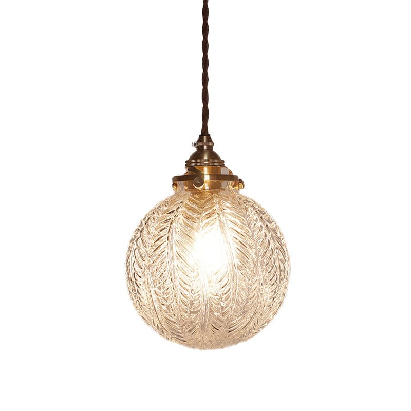 Colonial Global Pendant Light - Vintage Spherical Glass Design