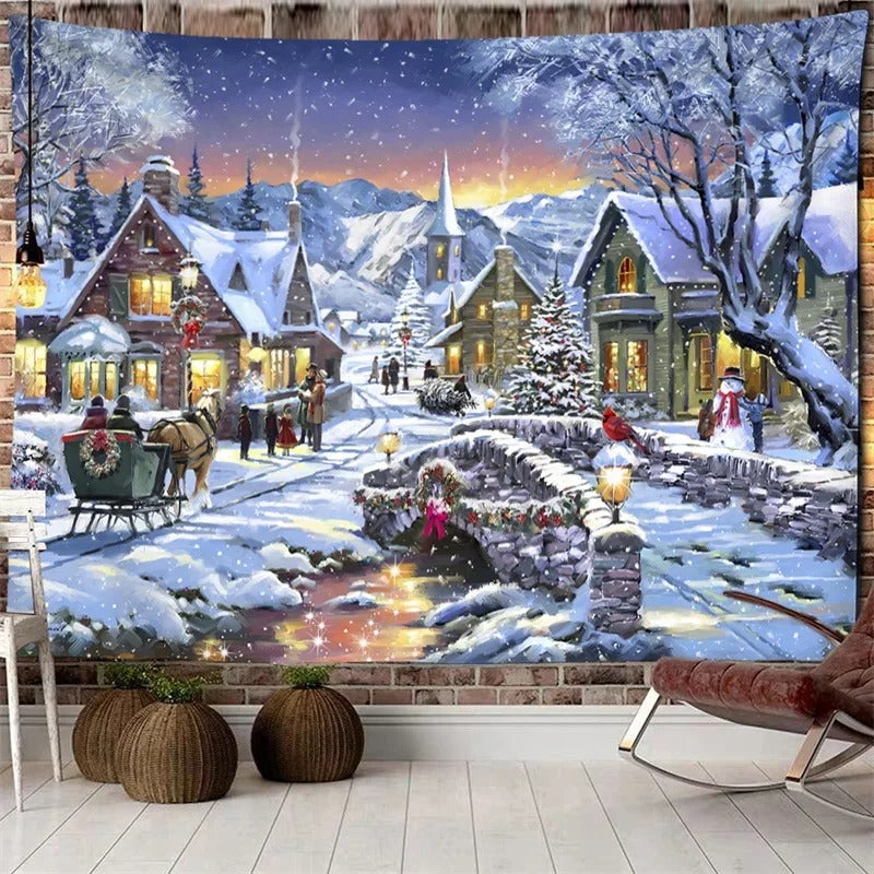 Christmas Snowman Tapestry