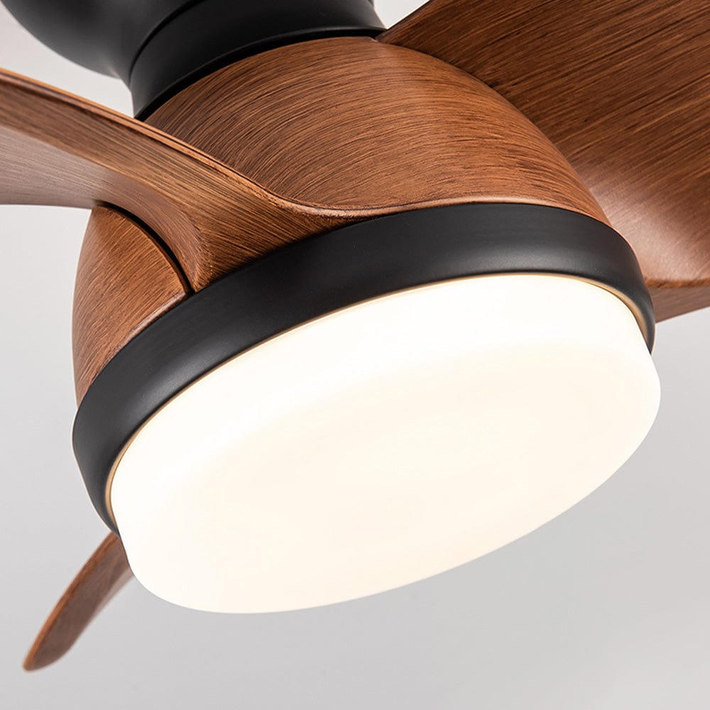 Wood Simple Stylish Ceiling Fan with LED Light and Remote Control