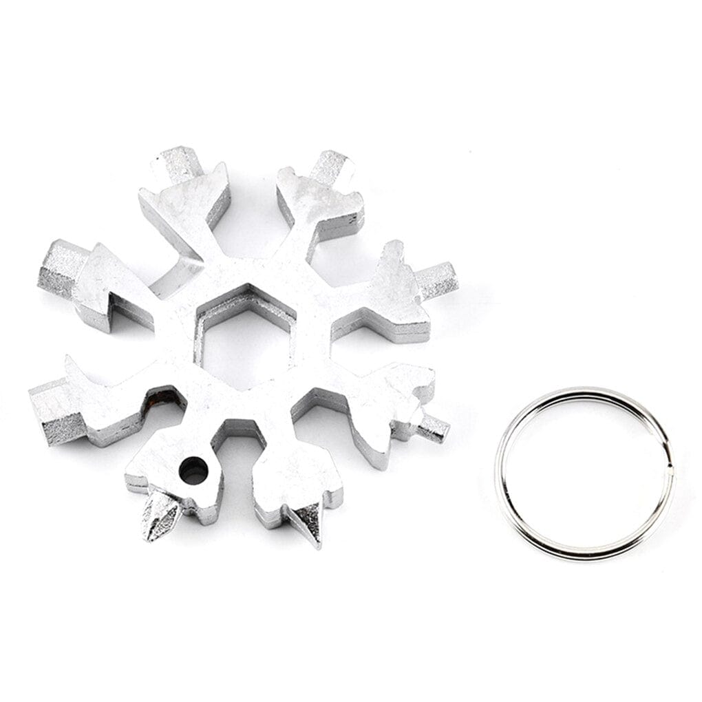 18-in-1 Snowflake Tool – Portable Stainless Steel Keychain