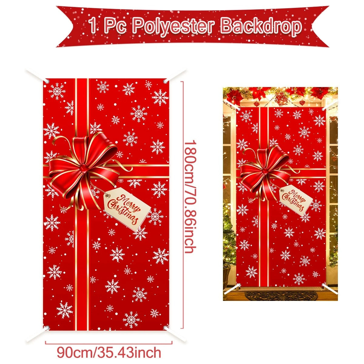 Festive Merry Christmas Door Banner – Holiday 2024-2025 Decoration