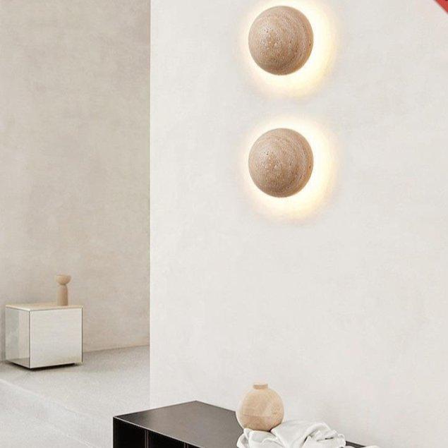 Nordic Cream-Style Wall Lamp – Minimalist Travertine Design