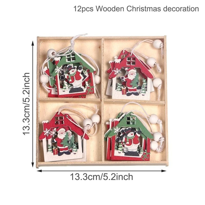 Christmas Gnomes Wooden Pendants – Festive Tree Decorations & Holiday Gifts