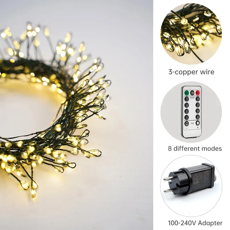 36M LED String Lights with Green Wire