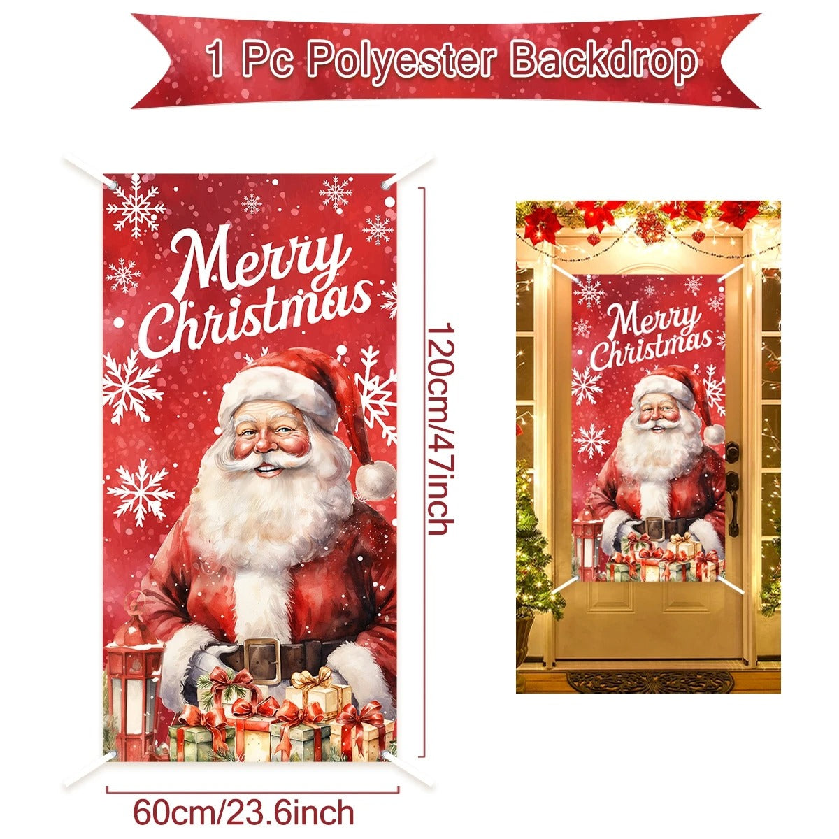 Festive Merry Christmas Door Banner – Holiday 2024-2025 Decoration