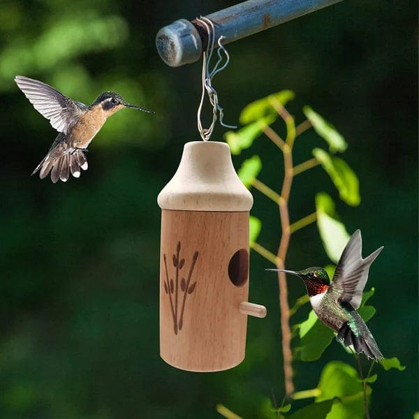 Handcrafted Wooden Hummingbird House – Charming Outdoor Decor