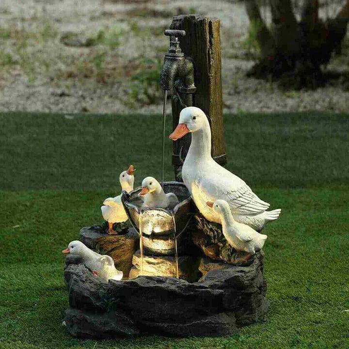 Charming Duck Fountain – Water Feature for Garden & Patio