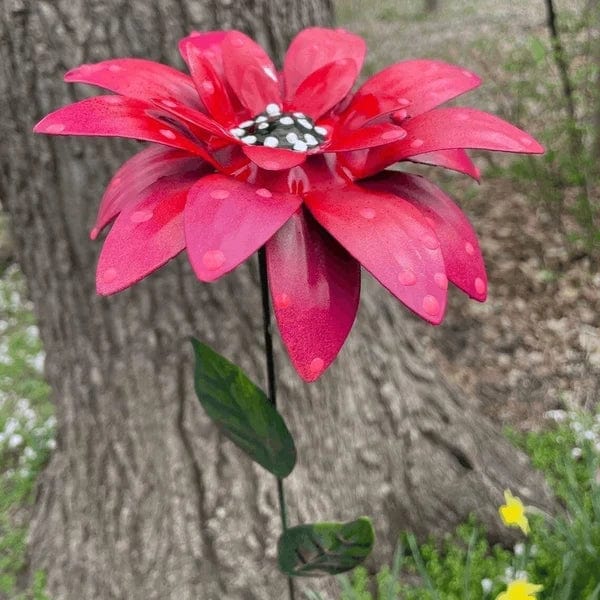 Colorful Metal Flower Decoration – 10 cm Wide, 35 cm Tall