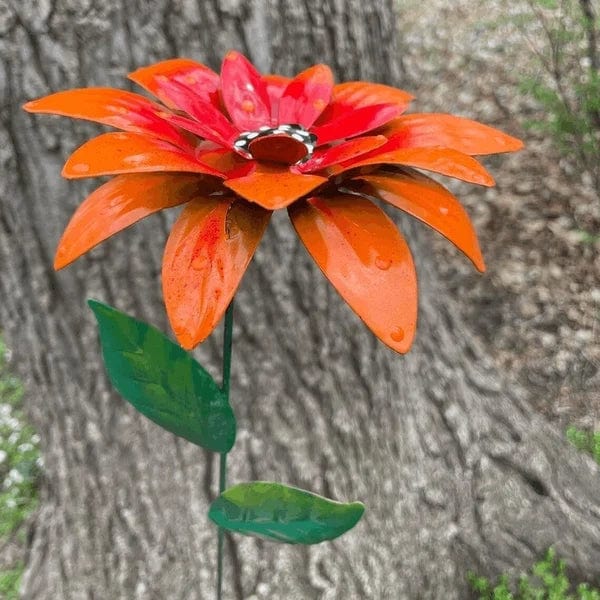 Colorful Metal Flower Decoration – 10 cm Wide, 35 cm Tall