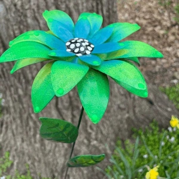 Colorful Metal Flower Decoration – 10 cm Wide, 35 cm Tall