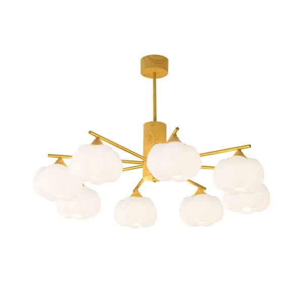 Creative Wooden Cotton Balls Chandelier - Modern Minimalist Lighting for Living Room