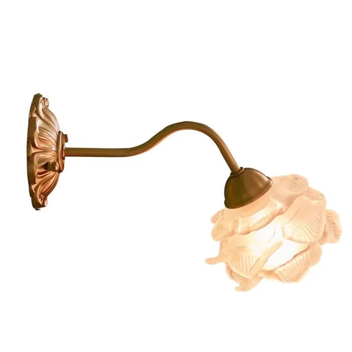 Vintage Copper Flower Petal Glass Wall Lamp – Elegant Floral Design